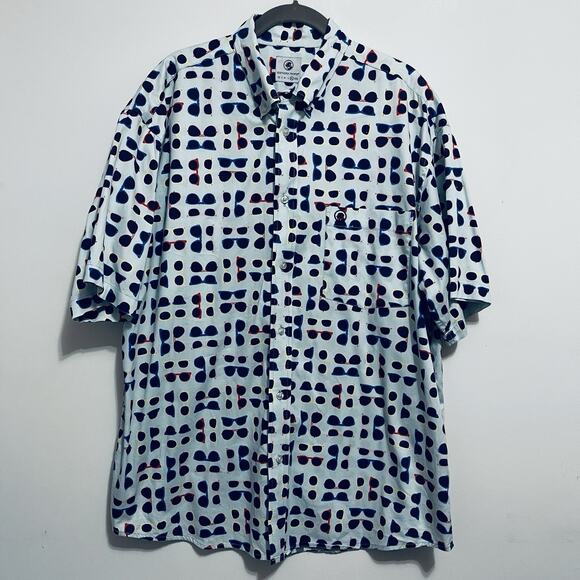 Southern Proper Shirt Mens XL Blue Sunglass Print Short Sleeve Button Down - Picture 1 of 7